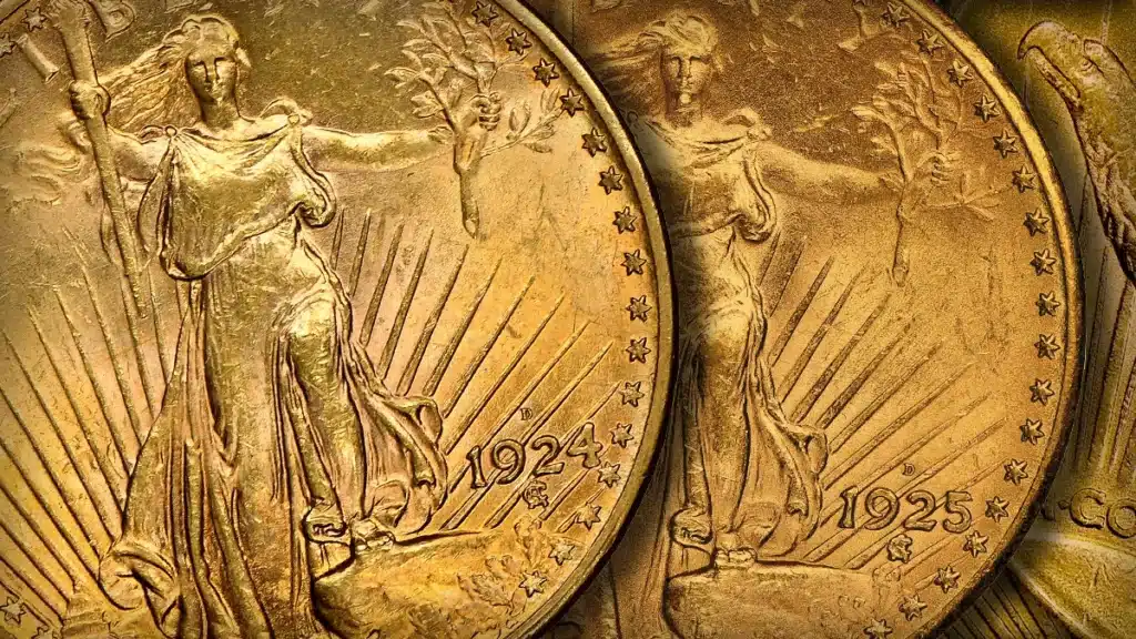 Saint-Gaudens Double Eagle Gold Coins.