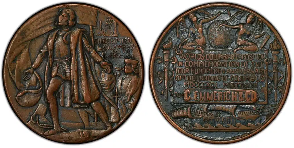 The Saint-Gaudens Dollar, a medal that was presented as an award. This particular medal was presented to C. Emmerich & Co. Courtesy of PCGS TrueView.