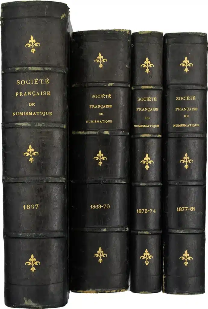 Bound volumes of the Annuaire De La Societe Francaise De Numismatique Et D'Archeologie