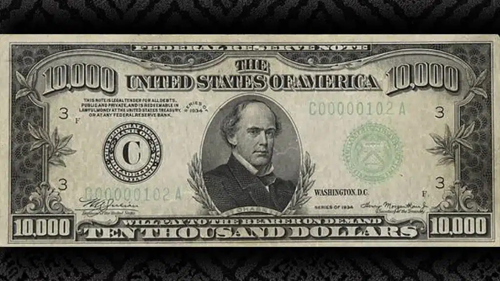 $10,000 Federal Reserve Note from Johnny Chan Collection. Image: Stack's Bowers.