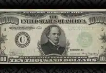 $10,000 Federal Reserve Note from Johnny Chan Collection. Image: Stack's Bowers.