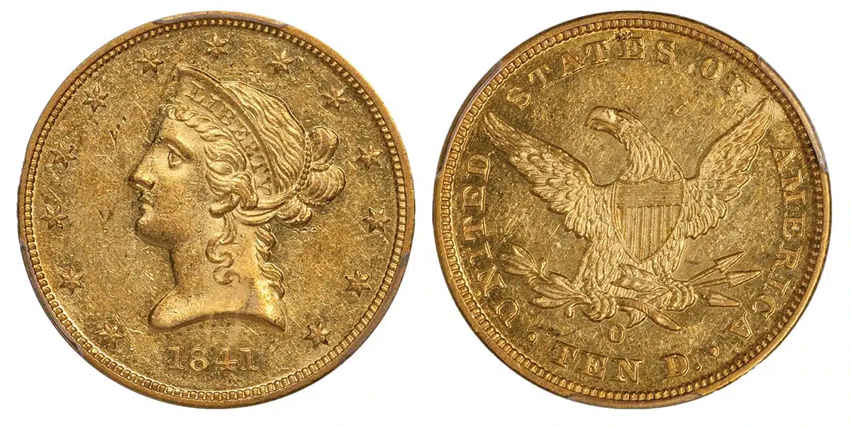 1841-O Liberty Head Eagle. Image: Douglas Winter Numismatics.