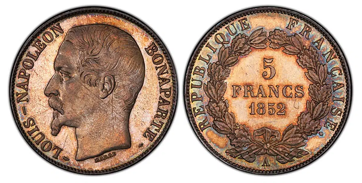 1852 France 5 Francs. Image: PCGS
