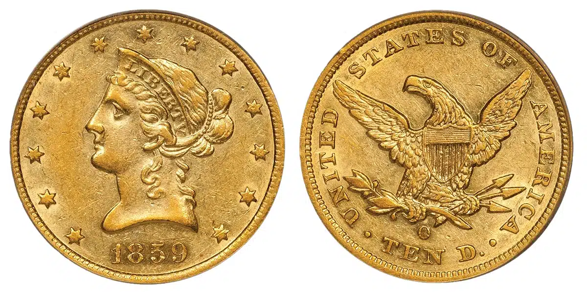 1859-O Liberty Head Eagle. Image: Douglas Winter Numismatics.