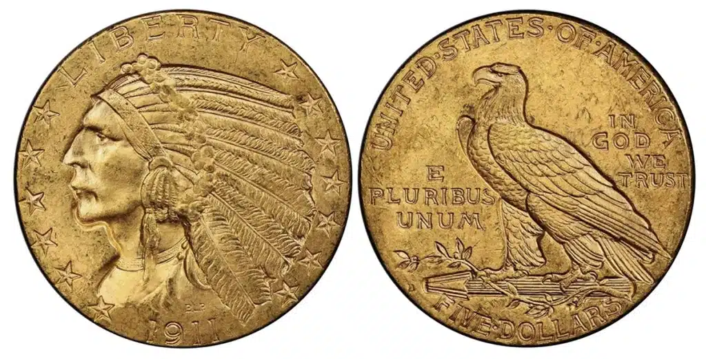 A 1911-D Indian Head Half Eagle graded PCGS MS63 CAC. Image: Stack's Bowers.