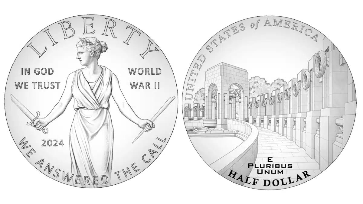 2024 Greatest Generation Commemoration Half Dollar Coin Design. Image: U.S. Mint / CoinWeek.