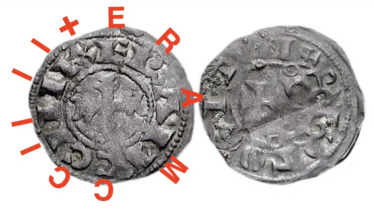 Spain. Alfonso VIII King of Castile, 1158-1214. BI Denier (1.08 g). Toledo mint. Dated 1204 Safar Era (1166 CE) ME 1073. Classical Numismatic Group > Triton X9 January 2007 Lot: 1165 realized: $3,000  