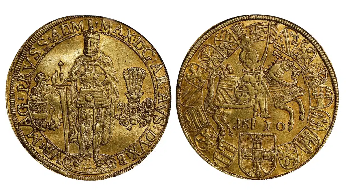 1610 Teutonic 10 Ducats gold coin. Image: Stack's Bowers.