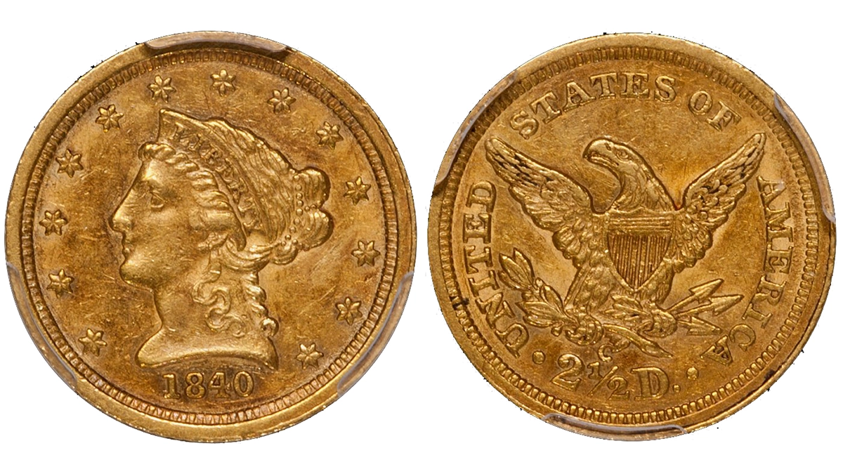1840-C $2.50 PCGS AU55+ CAC