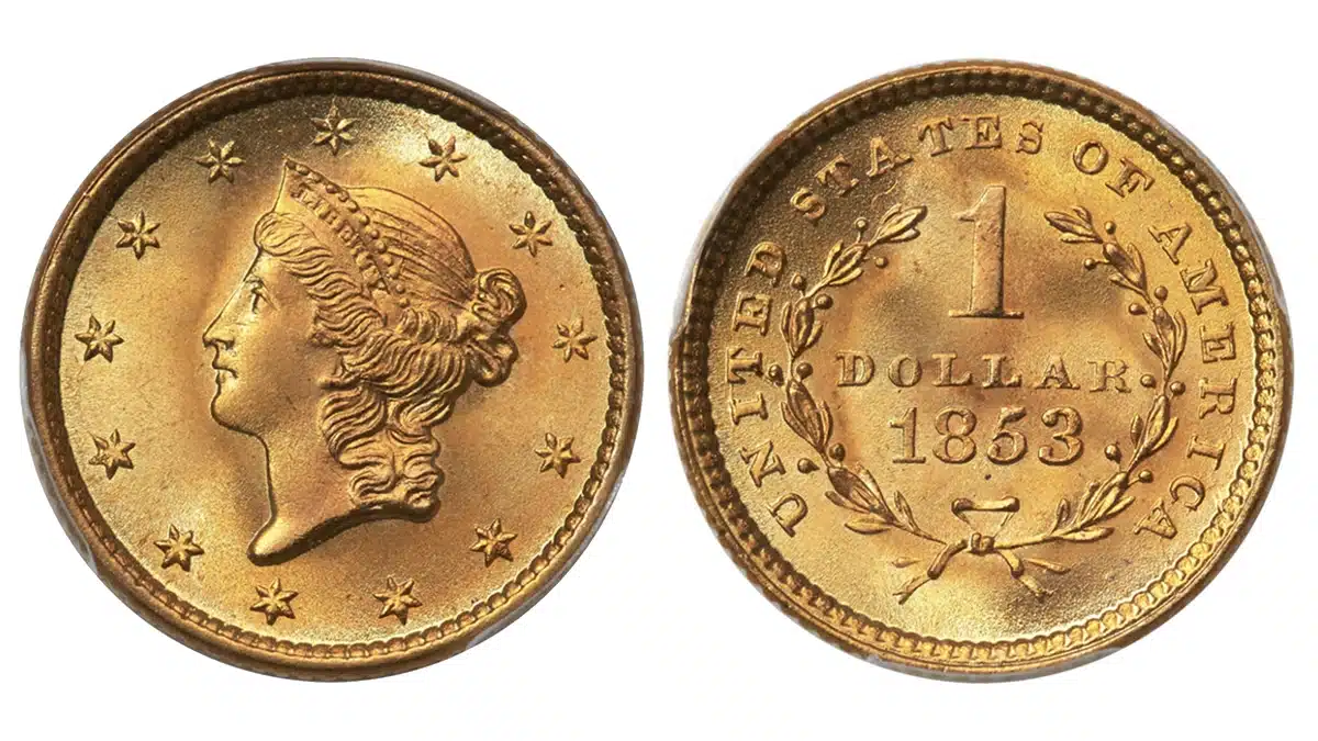 1853 Gold Dollar. Image: Heritage Auctions.