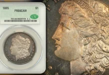 1885 Morgan dollar graded CAC PR66CAM. Image: David Lawrence Rare Coins / CoinWeek.