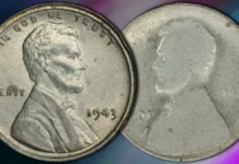 1943 Lincoln Cent With Obverse Mirror Brockage. Image: PCGS / CoinWeek.