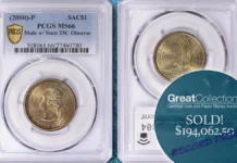 2000 Washington quarter Sacagawea dollar mule error coin.