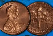 2001-D Lincoln Cent Mule. Lincoln cent with a Roosevelt dime reverse. Image: PCGS / CoinWeek.