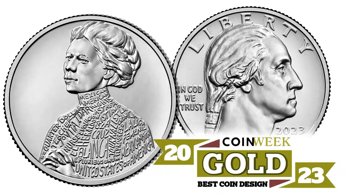2023 Jovita Idar Quarter is recognized by CoinWeek as the best coin design of 2023.