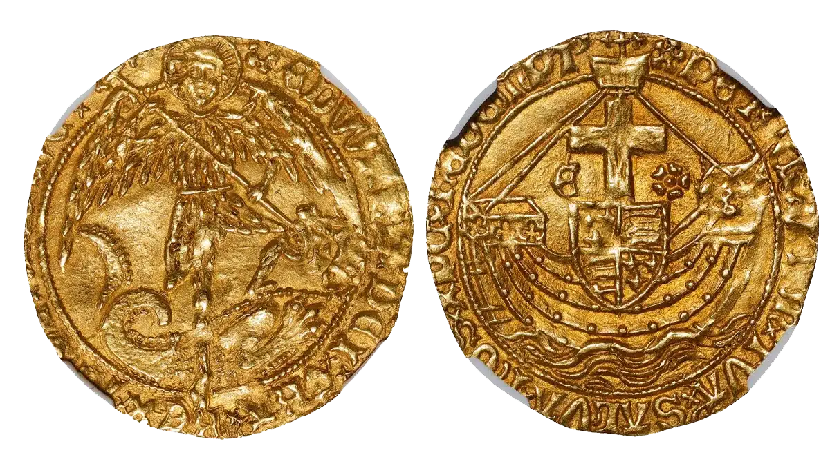 1480-1483 Great Britain Angel gold coin. Image: Stack's Bowers.