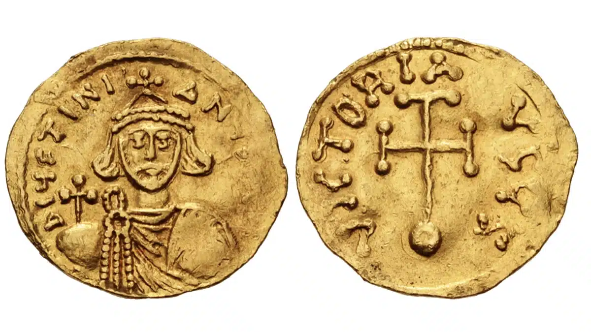 Justinian II, first reign, 685-695. Gold Semissis, 2.16g. Constantinople, 687-692. CNG. Keystone Auction 11. 3 March 2023. Lot: 351. Realized: $800.