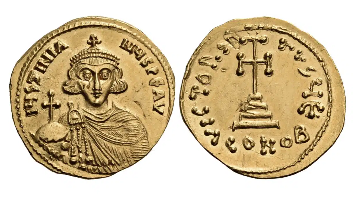 Justinian II, first reign, 685-695. Gold Solidus, 4.27, Constantinople, 685/6. Nomos AG. Auction 14. 17 May 2017.Lot: 470. Realized: 4,200 CHF (approx. $4,291).