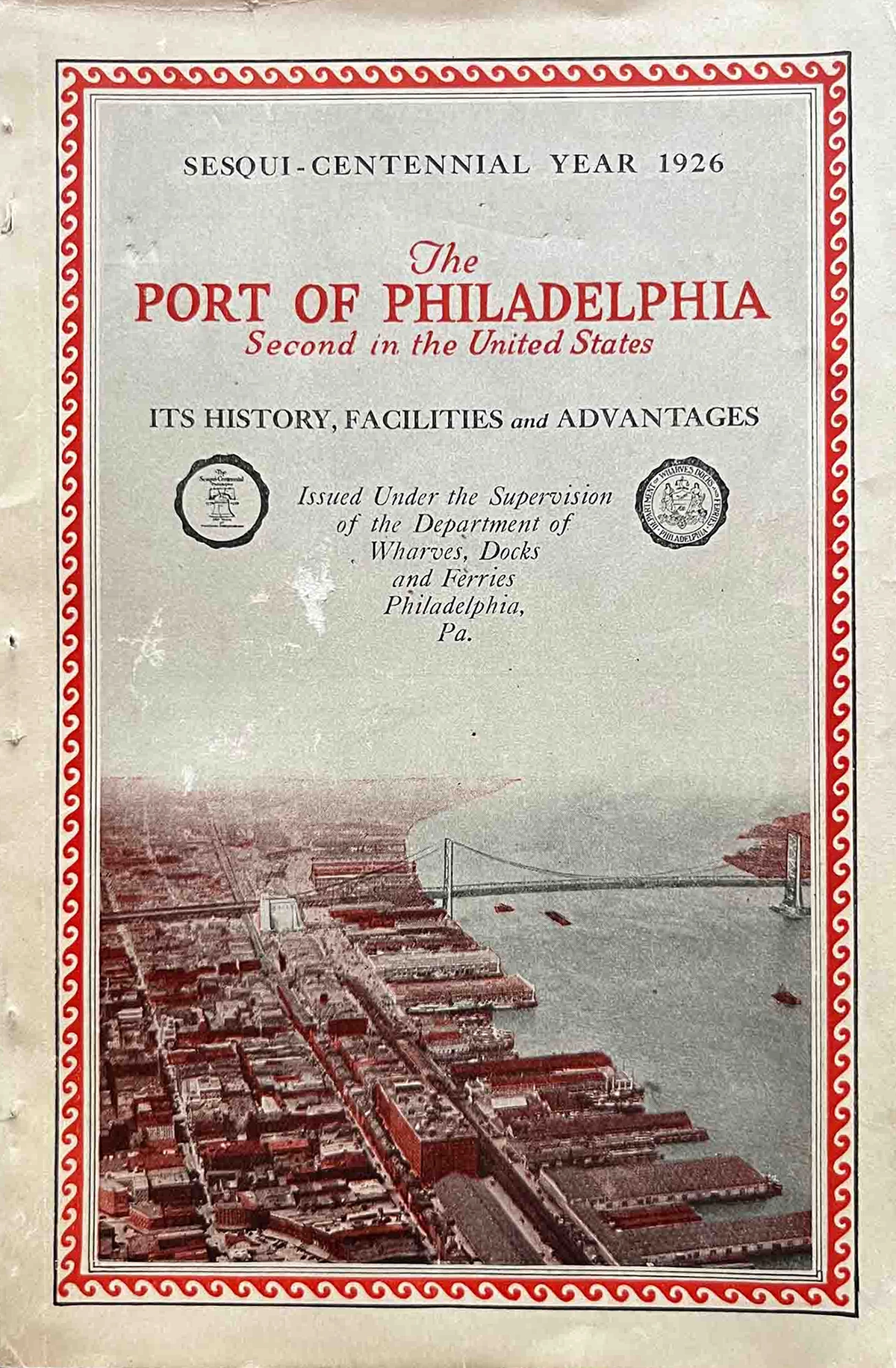 This Port of Philadelphia souvenir book, billing the port as “second in the United States,” is filled with shipping advertisements. Courtesy of Vic Bozarth.