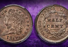 1809 Classic Head Half Cent. Image: Heritage Auctions (visit www.ha.com).