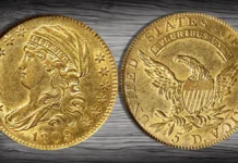 1809 Classic Head Half Eagle with aureate toning.