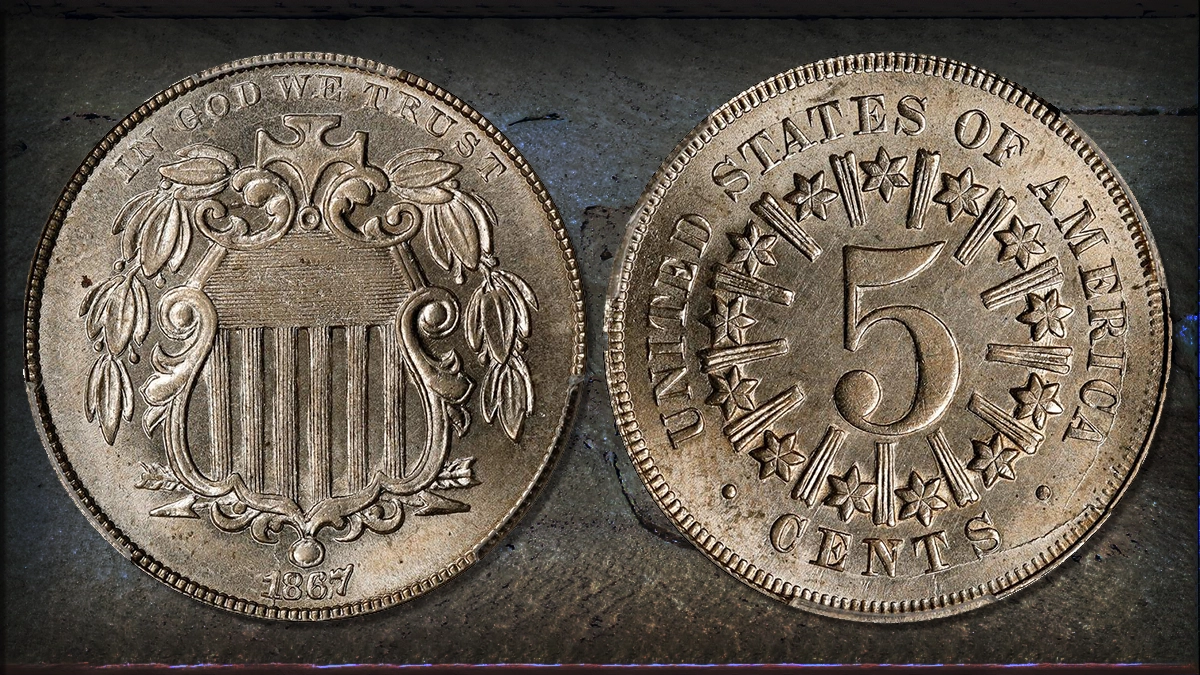 1867 Shield Nickel (with Rays). Image: Stack's Bowers.