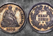 1870-S Liberty Seated Half Dime. Image: Heritage Auctions / CoinWeek.