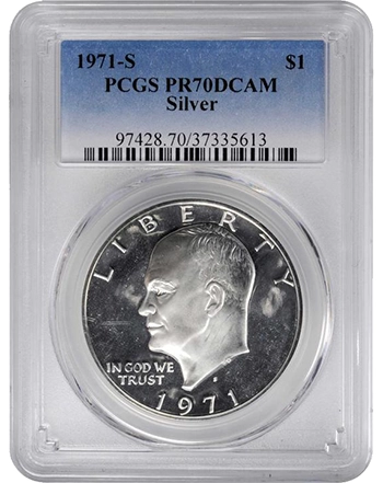 1971-S Eisenhower Dollar in PCGS PR70DCAM. Image: Stack's Bowers.