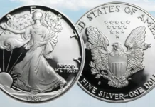 1986-S American Silver Eagle Proof. Image: CoinWeek / Adobe Stock.