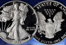 1988-S American Silver Eagle Proof. Image: CoinWeek / Stack's Bowers.