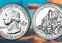 This is an image of the 2012-P Arcadia National Park quarter dollar.