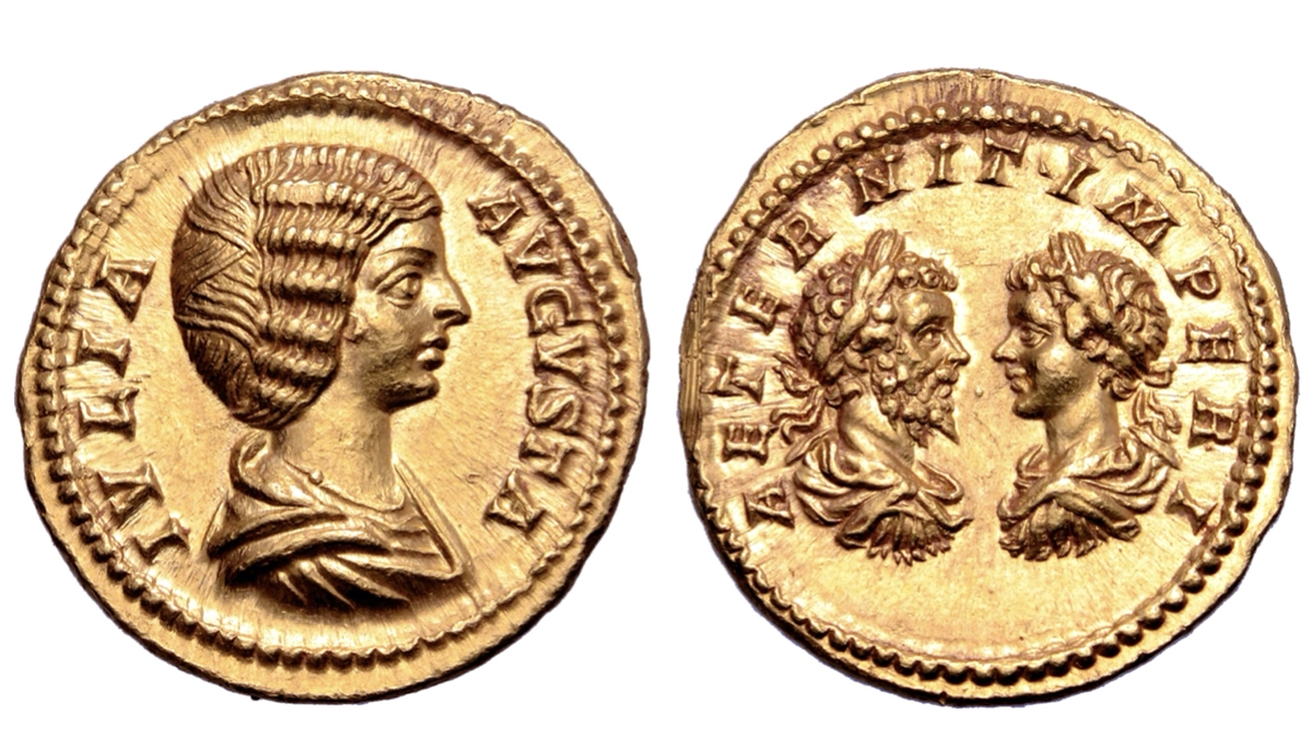 Aureus of Rome featuring Julia Domna.
