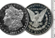 A Prooflike 1880-CC Morgan dollar. Image: Stack’s Bowers / CoinWeek.