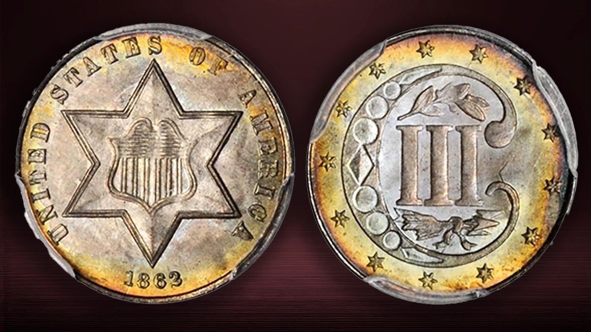 1862 Three-Cent Silver Coin. Image: Stack's Bowers.