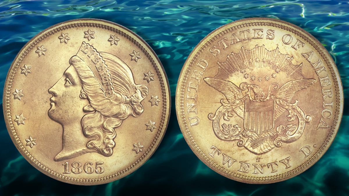 1865-S Liberty Head Double Eagle. Image: Heritage Auctions / CoinWeek.
