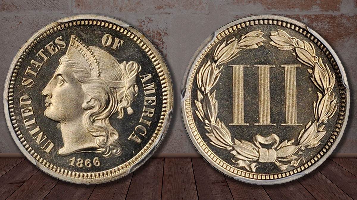 1866 Proof Three-Cent Nickel. Image: Stack's Bowers.