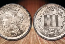 1866 Three-Cent Nickel. Image: Heritage Auctions (visit www.ha.com).