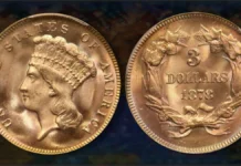 1878 Three Dollar Gold Coin. Image: Stack's Bowers / CoinWeek.