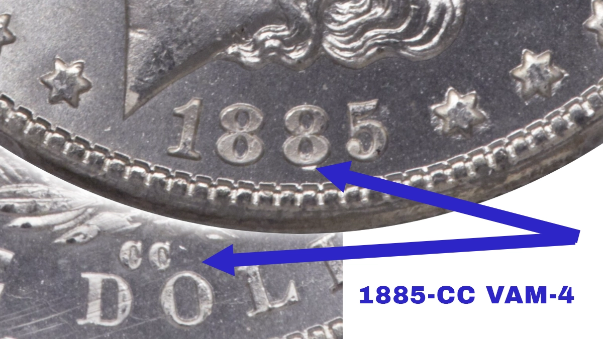 1885-CC Morgan Dollar, VAM-4. Image: Heritage Auctions / CoinWeek.