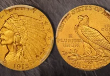 1915 Proof Indian Head Quarter Eagle. Image: Stack’s Bowers.