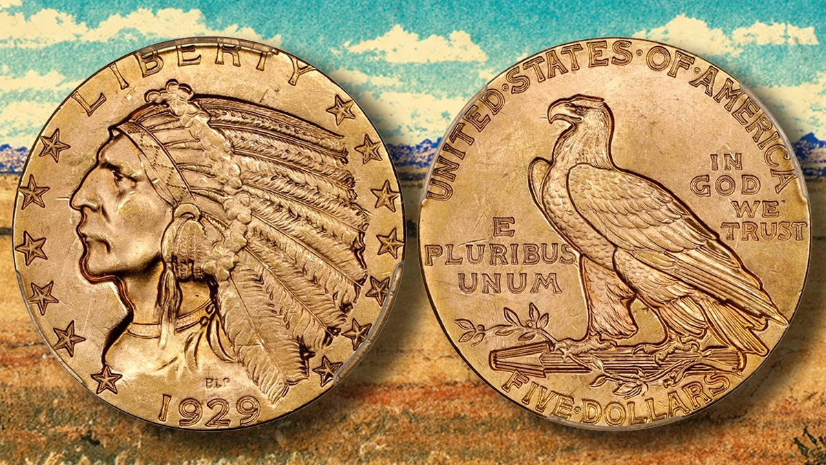 1929 Indian Head Half Eagle. 