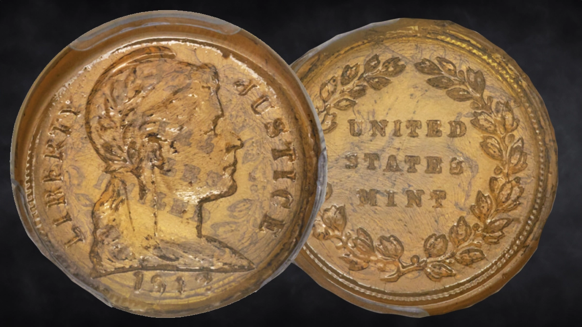 1942 Glass Cent pattern. Image: Heritage Auctions / CoinWeek.