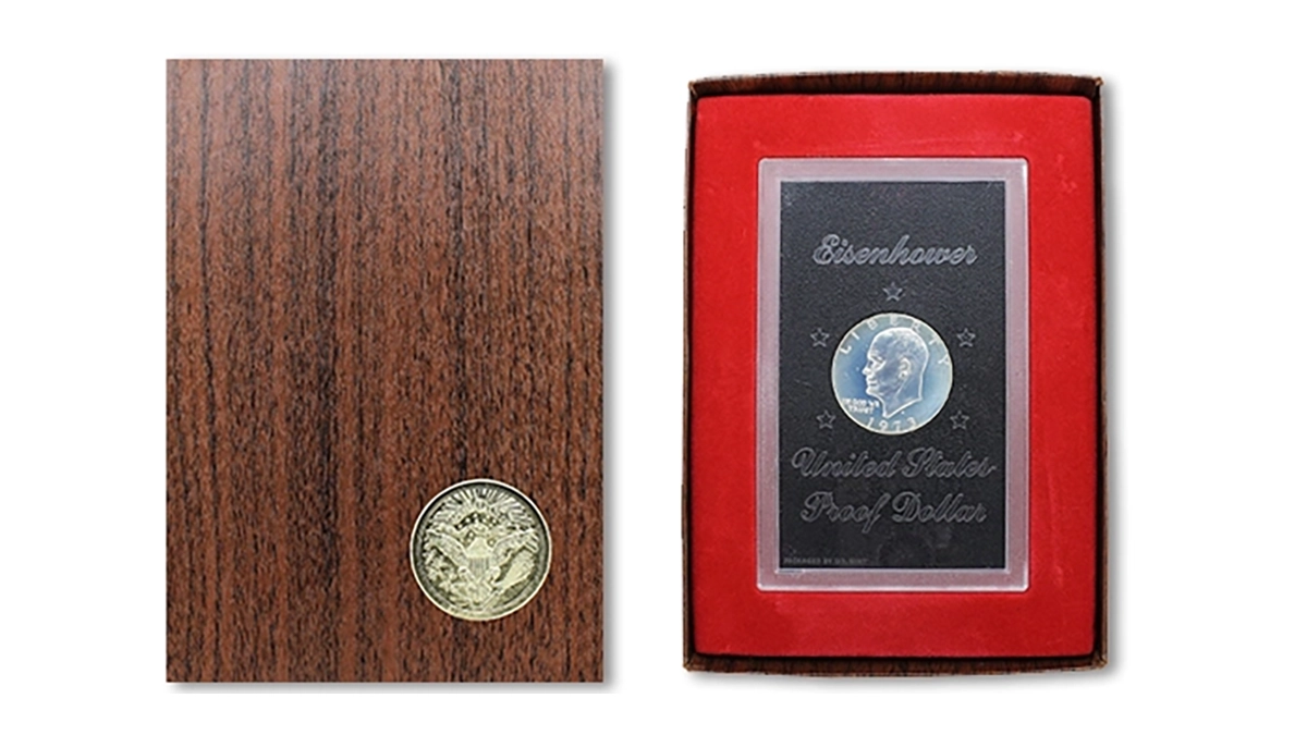 Standard Brown Pack for a 1973-S Eisenhower Dollar Silver Proof. Image: CoinWeek.