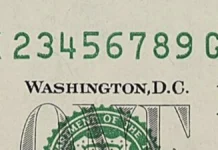 An ascending ladder serial number on a $1 bill. Image: Stack's Bowers.