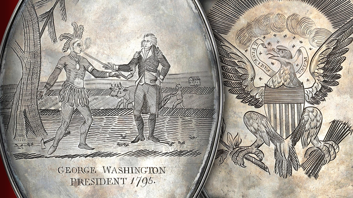 Washington Indian Peace Medal from the Slovick Collection. Image: Stack's Bowers / CoinWeek.