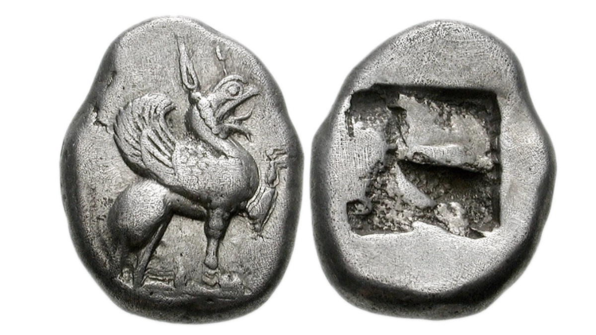 IONIA, Teos. Circa 510-500 BCE. Silver Drachm. Image: CNG.