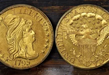 1795 Capped Bust Half Eagle, Heraldic Eagle Reverse. Image: Stack's Bowers / CoinWeek.