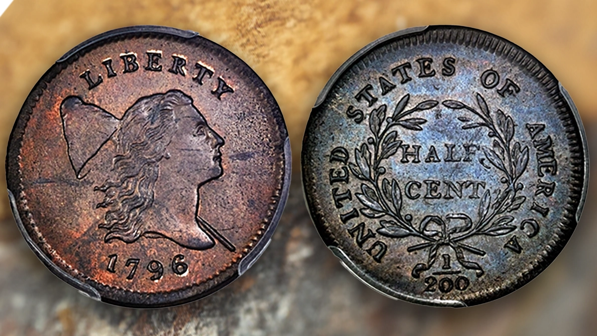 1793 Liberty Cap Half Cent, C-2. Image: Heritage Auctions (visit www.ha.com).