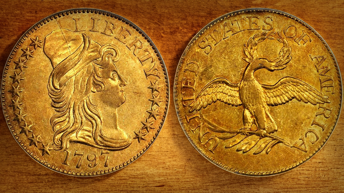 1797 Capped Bust Right Half Eagle, Small Eagle. Image: Stack's Bowers / CoinWeek.