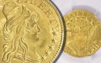 1805 Capped Bust Half Eagle. Image: GreatCollections / CoinWeek.